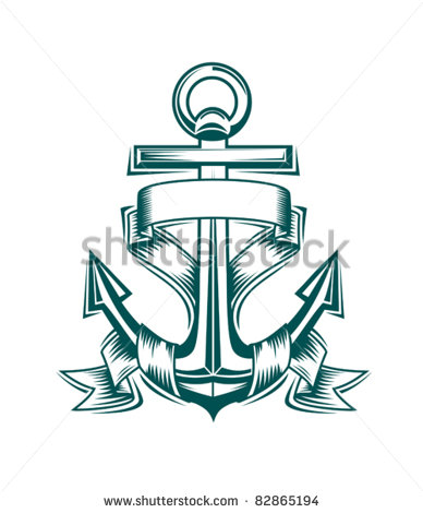 Anchor with Ribbon Tattoo