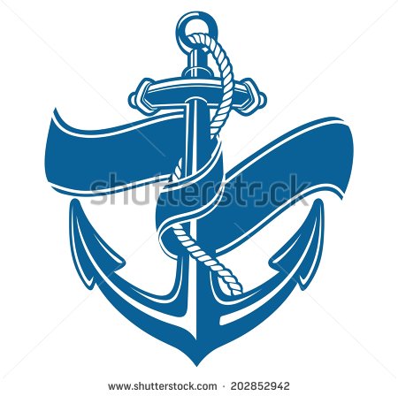 Anchor with Ribbon Vector