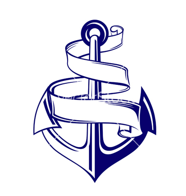 Anchor with Ribbon Vector