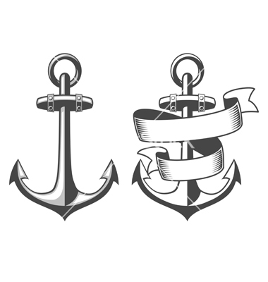 Anchor with Ribbon Vector