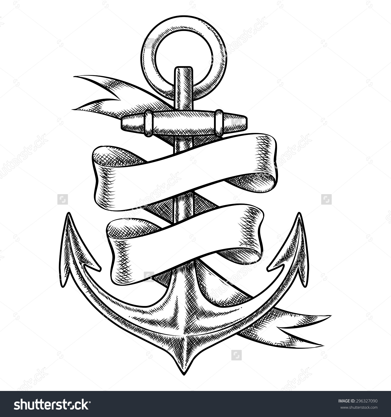 Anchor with Ribbon Vector