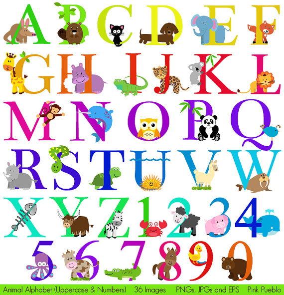 Animal Alphabet Letters Clip Art