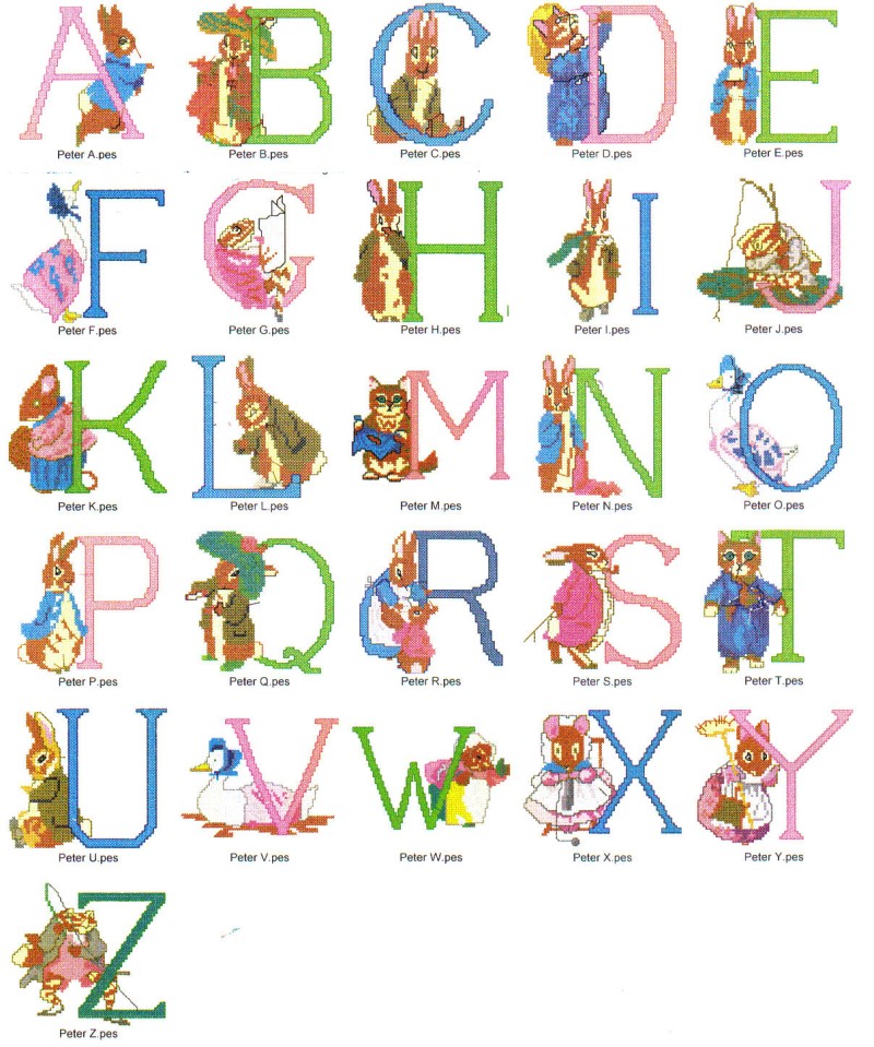Animal Letters Alphabet Font Embroidery Designs