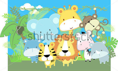 Baby Jungle Animals Clip Art