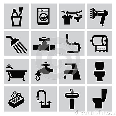 Bathroom Icons Vector Free