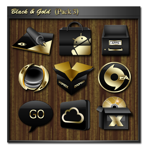 Black and Gold Icons