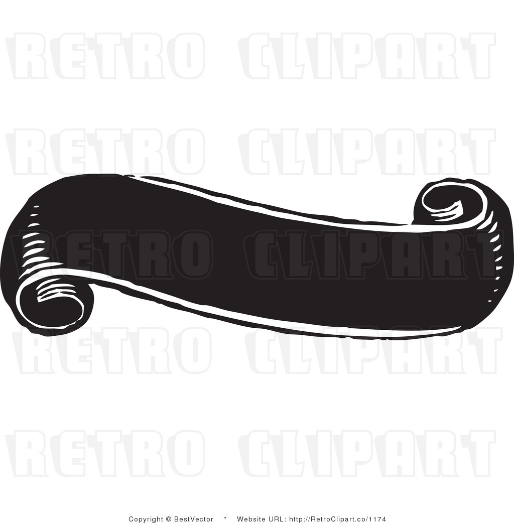 Black and White Banner Clip Art