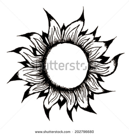Black and White Sun Tattoos