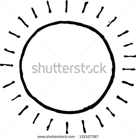 Black and White Sun Vector