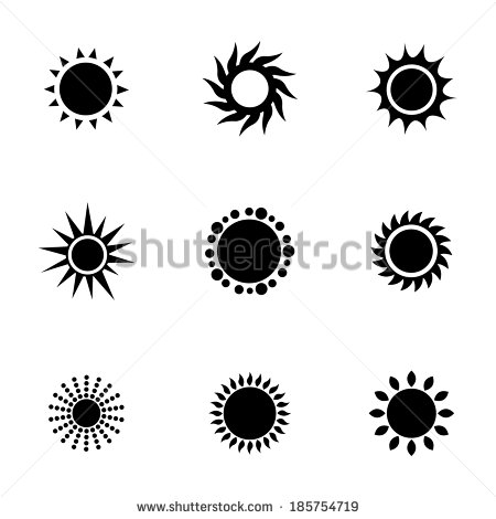 Black and White Sun Vector