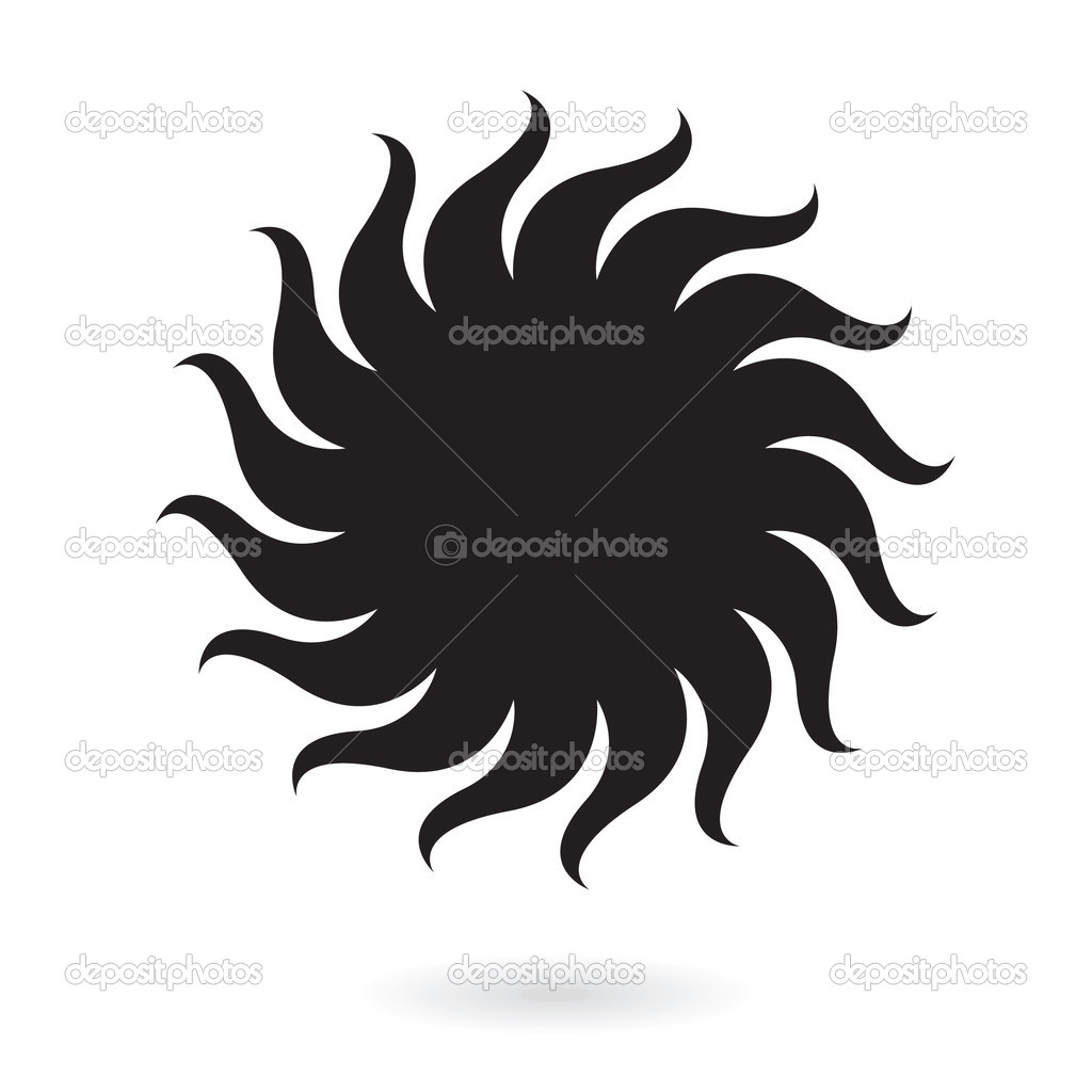 Black and White Sun Vector