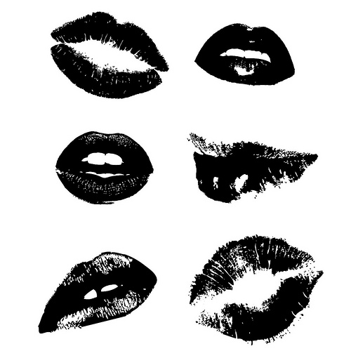 Black and White Vector Lips