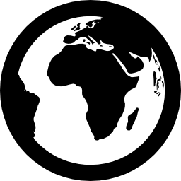 Black and White World Globe Icon