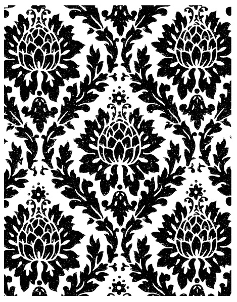 Black Damask Background Vector