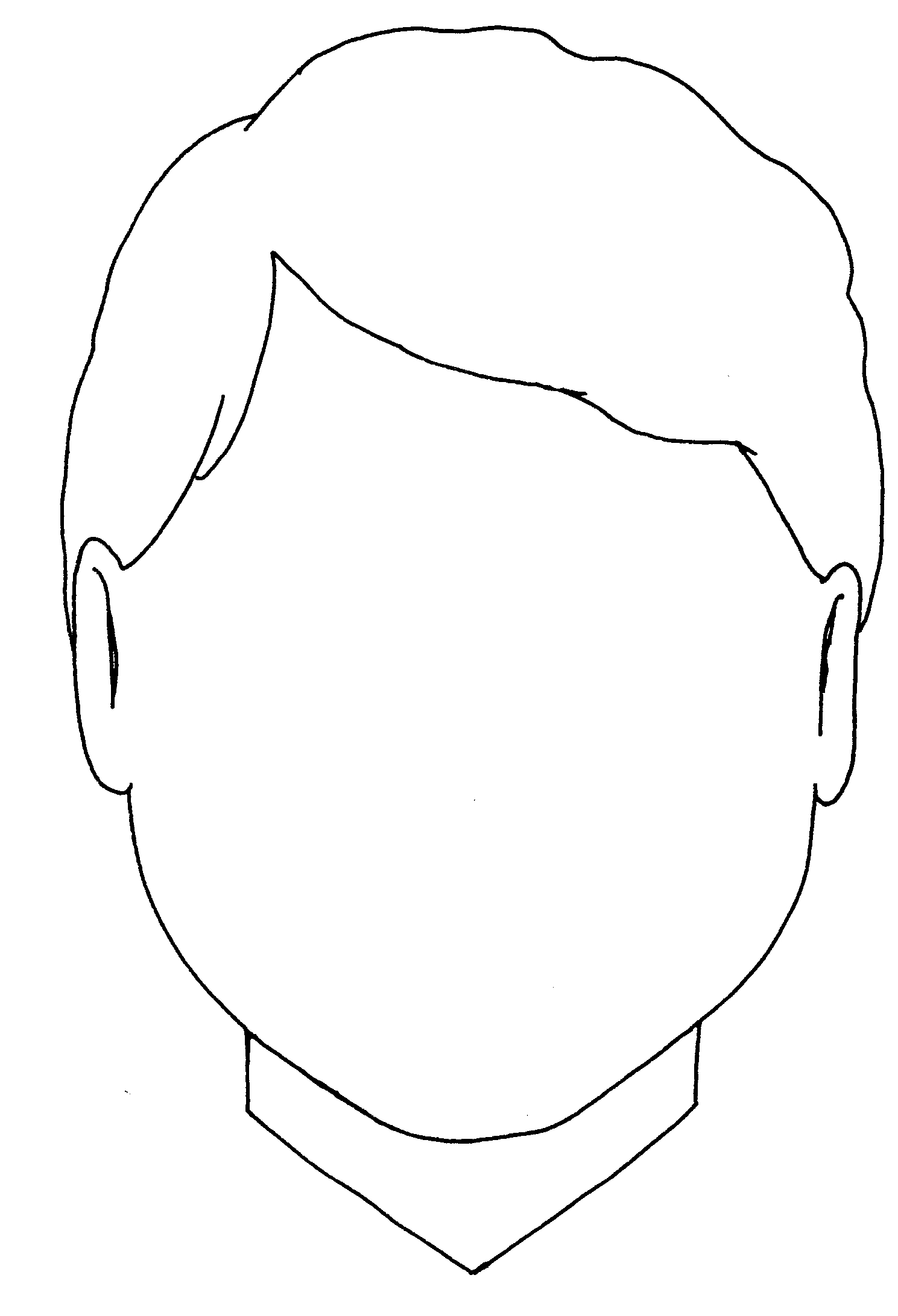 Blank Boy Face Coloring Page