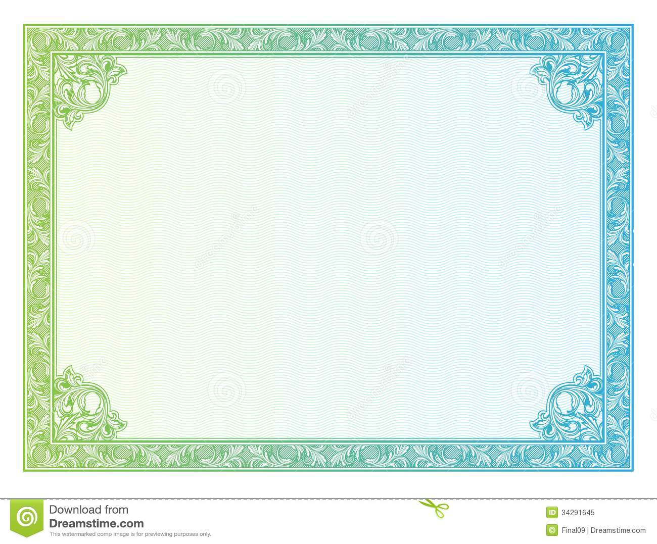 Blank Certificate Borders Templates