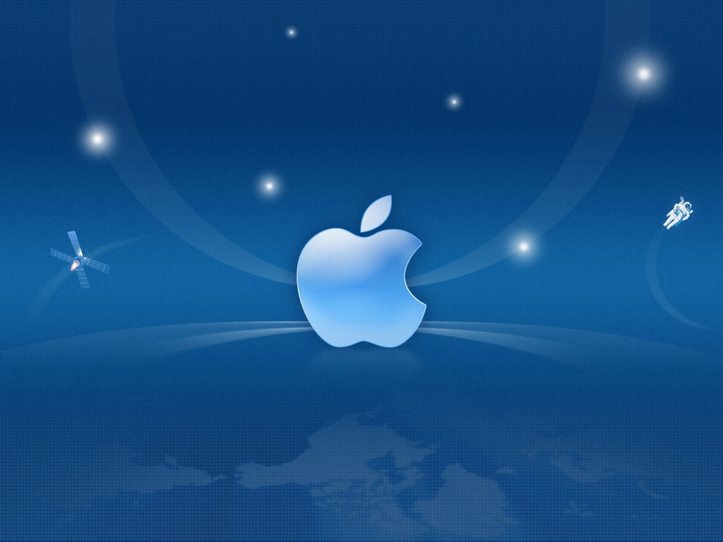Blue Apple Logo Wallpaper for iPad