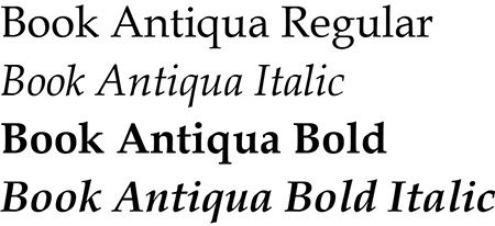 Book Antiqua Font
