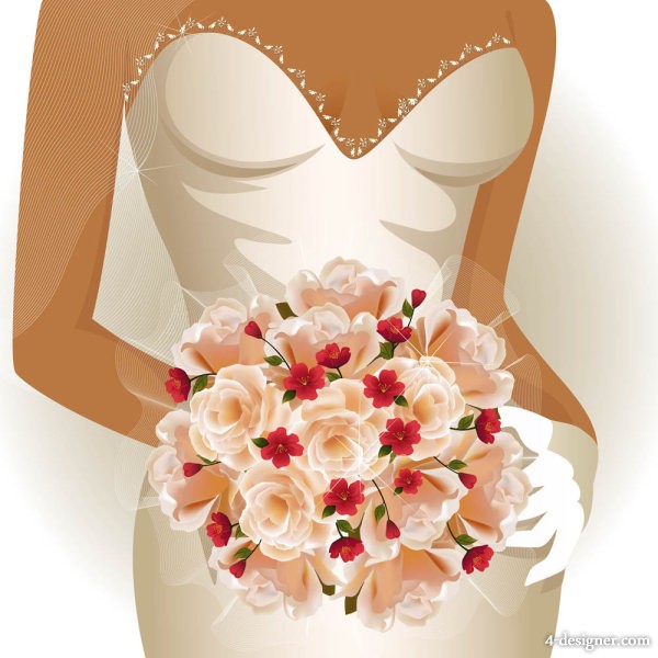 Cartoon Wedding Bouquet