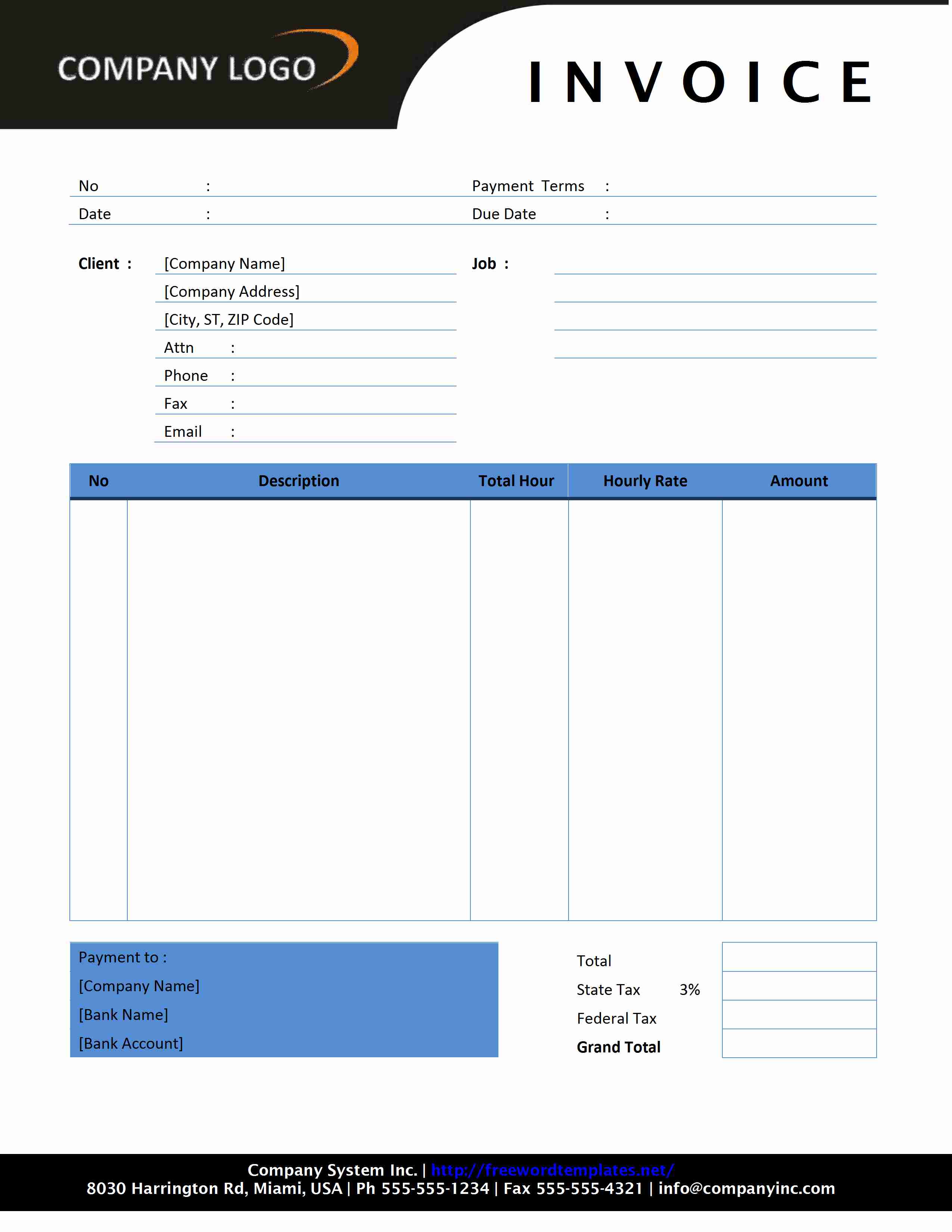 Contractor Invoice Template Word