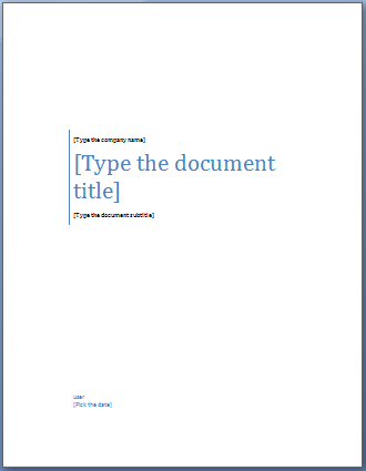 15 Cover Page Template Word 2010 Images