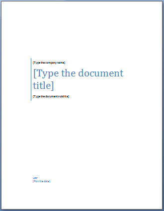 Cover Page Template Word