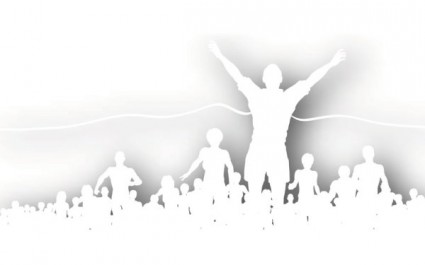 Crowd Silhouette Vector Free