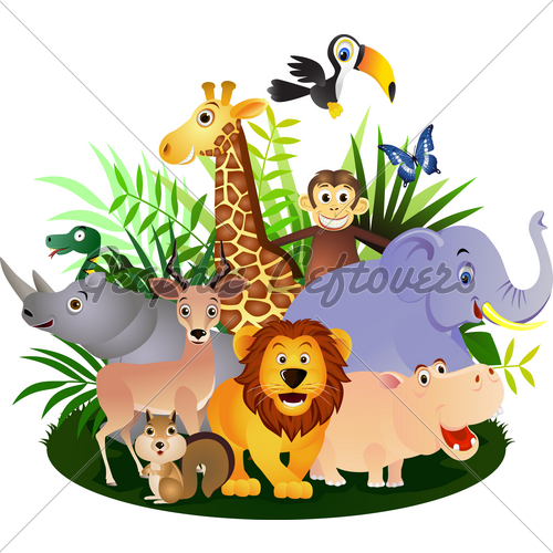 Cute Cartoon Jungle Animals