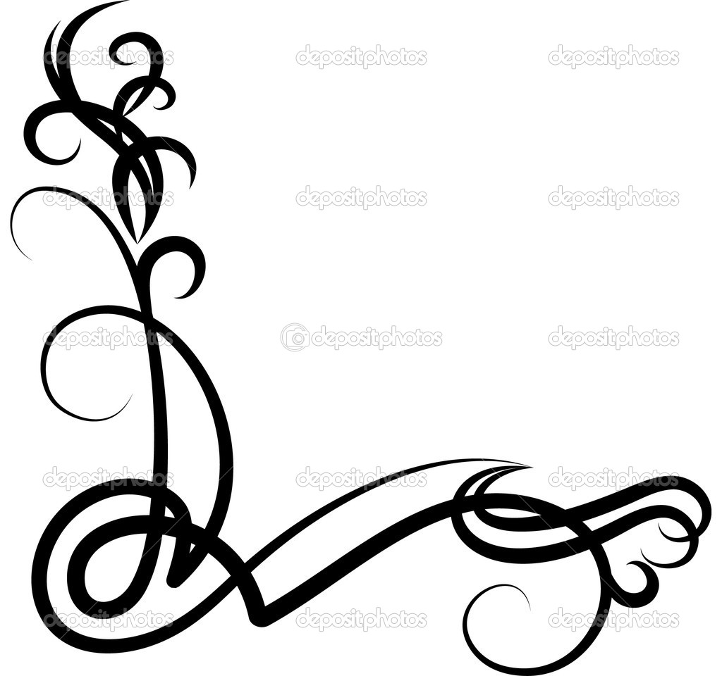 Decorative Corner Scroll Clip Art