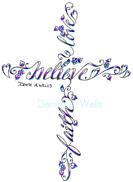 Denise Wells Cross Tattoo Designs