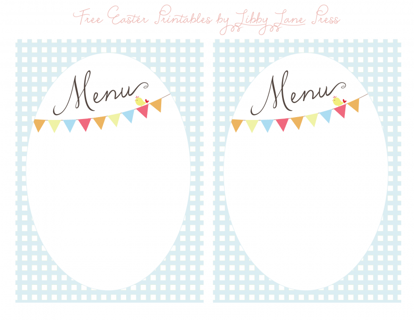 Easter Free Printable Menu Templates