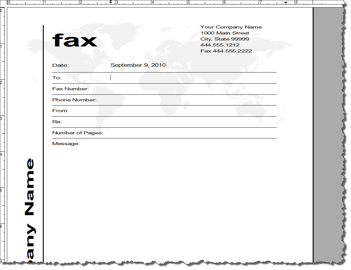 Fax Cover Sheet Template Word 2010