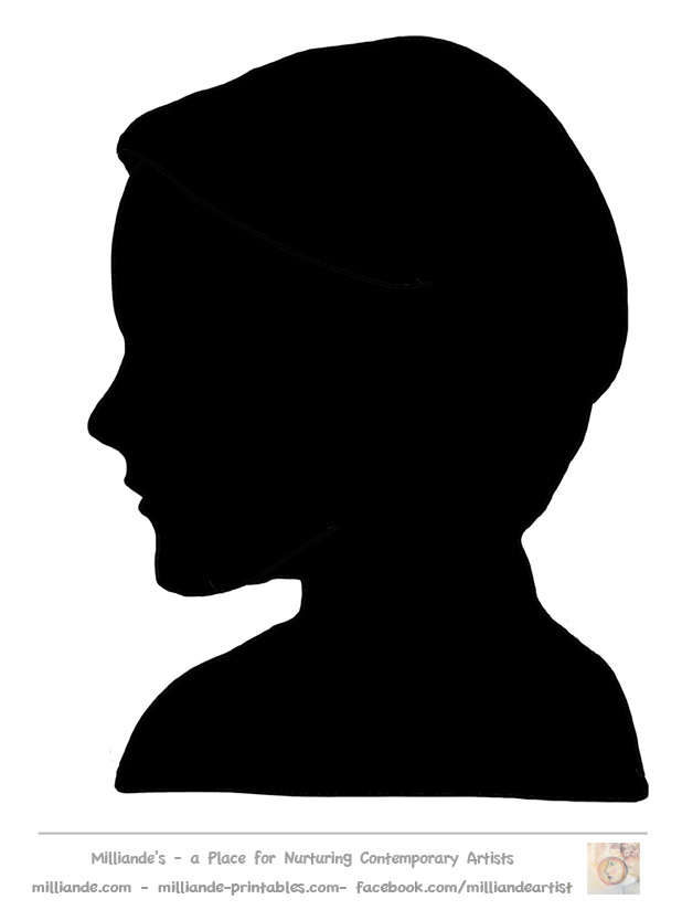 Female Face Silhouette Stencil