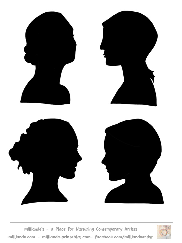 Female Face Silhouette Stencil