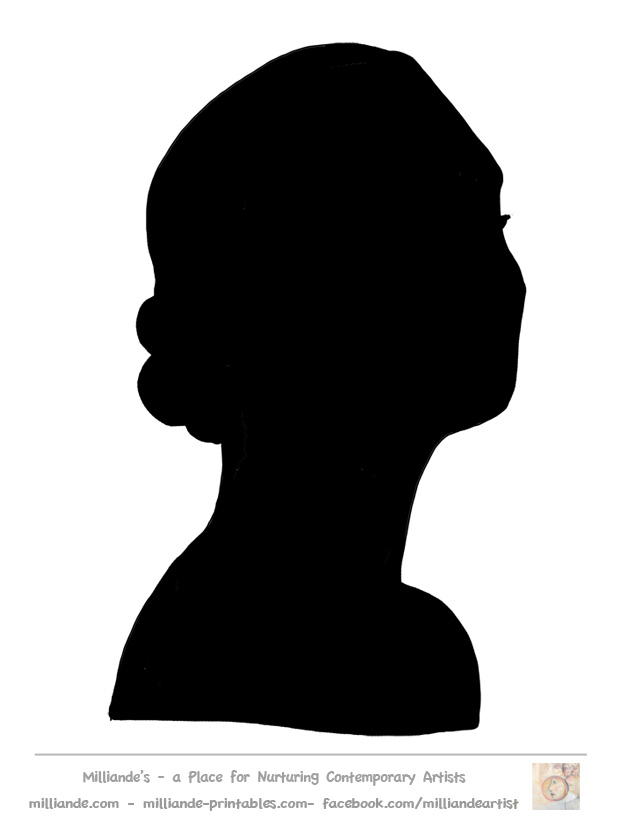 Female Face Silhouette Stencil