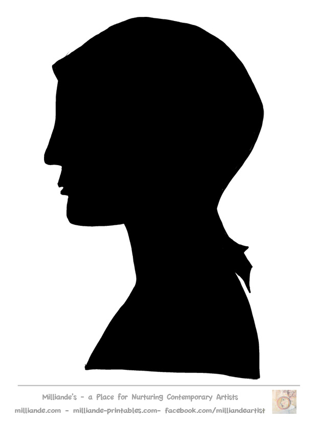 Female Face Silhouette Stencil