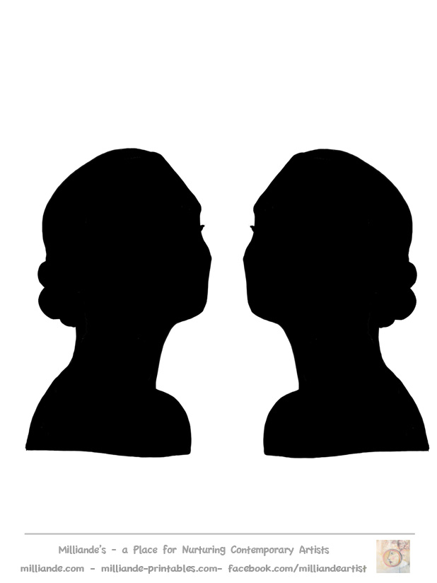 Female Face Silhouette Stencil