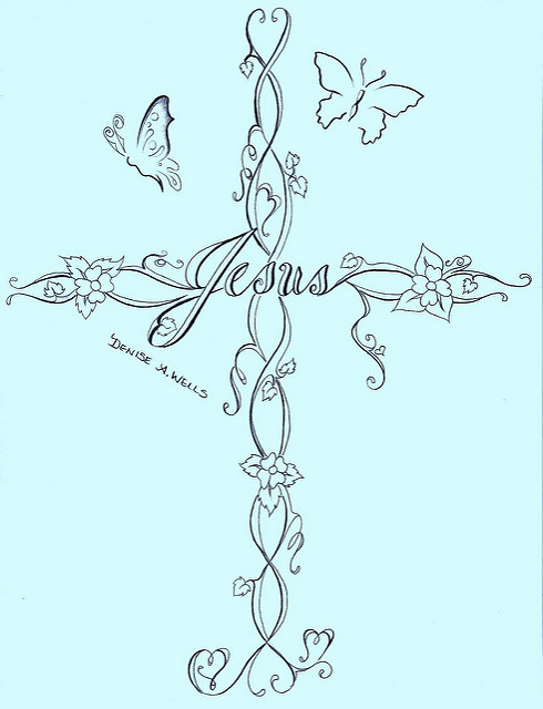 Feminine Cross Tattoo Designs