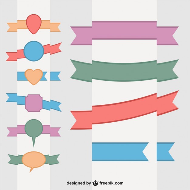 Flat Ribbons Vector Free