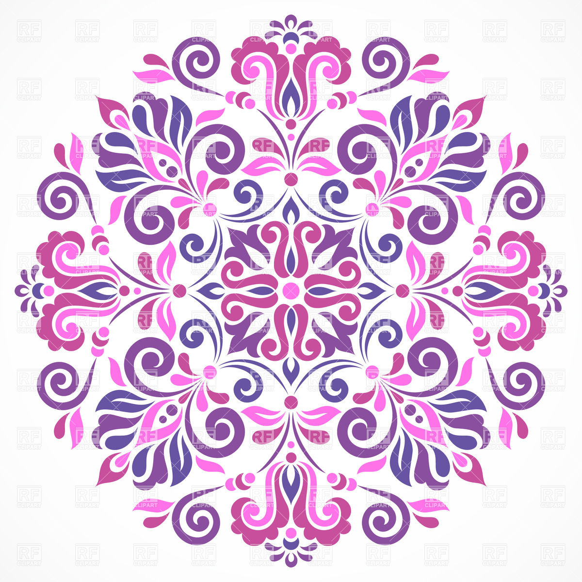 Floral Round Graphic Clip Art