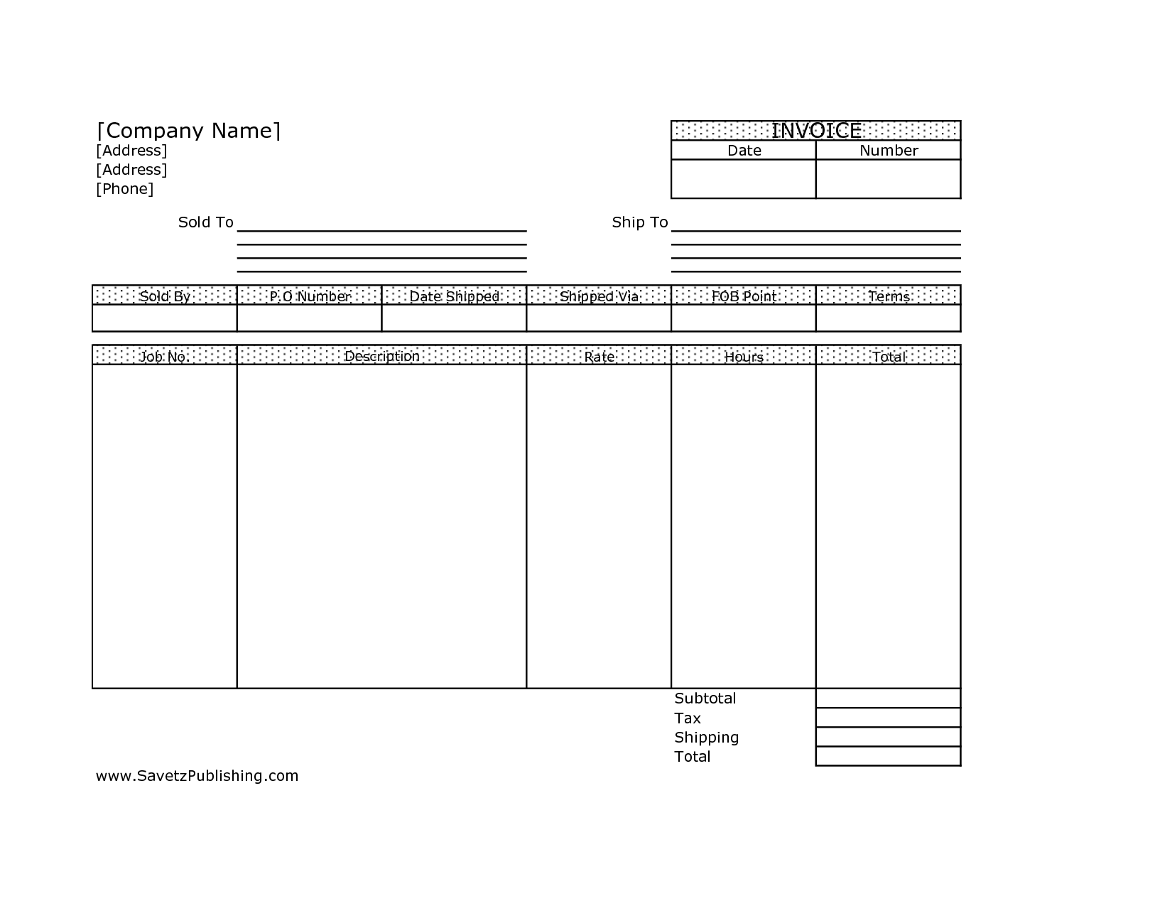 Free Invoice Template Excel