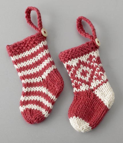 Free Pattern Knitted Mini Christmas Stockings