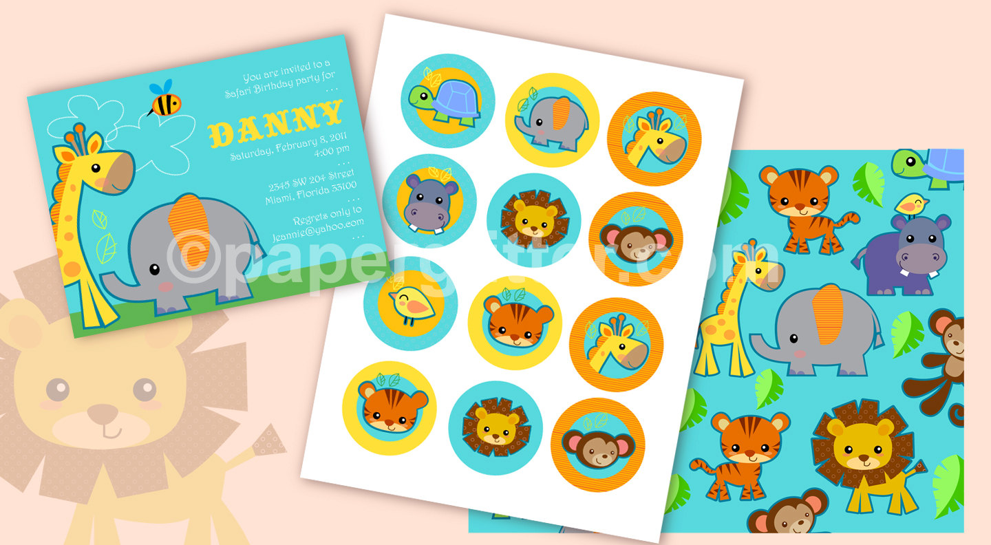 Free Printable Template of Jungle Safari Animals