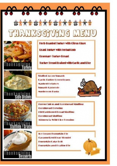 Free Printable Thanksgiving Menu Design Maker