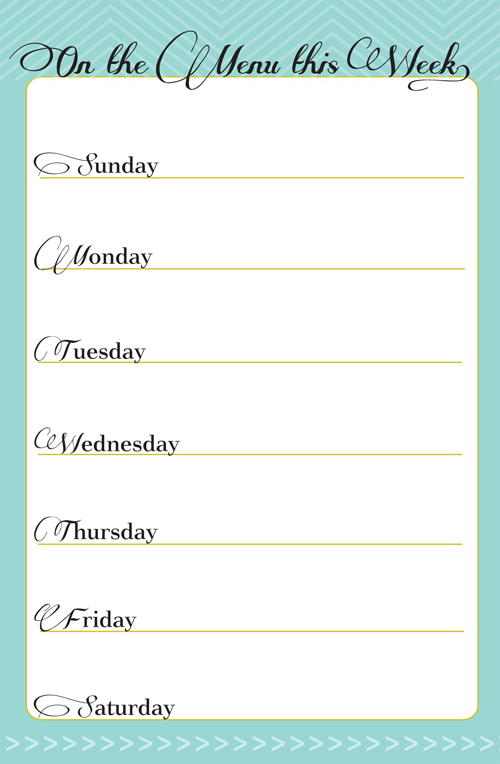 Free Printable Weekly Meal Planner