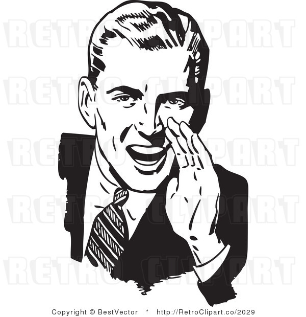 Free Retro Clip Art Black and White Man