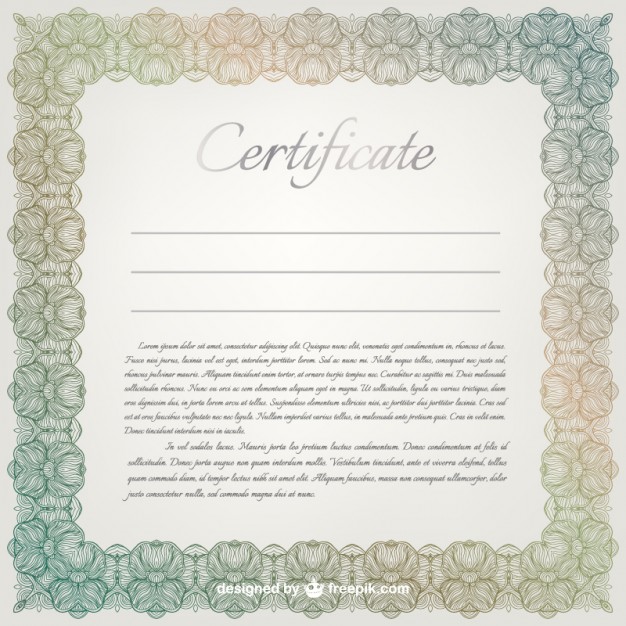 Free Vector Certificate Template