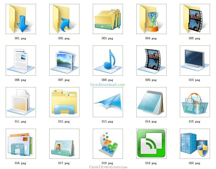 14 Windows 7 Icon Files ICO Images
