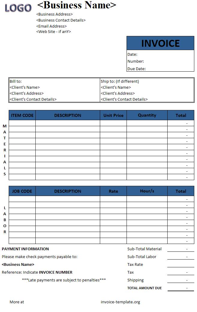 Freelance Design Invoice Template