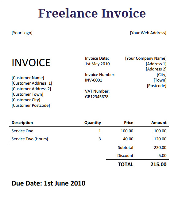 Freelance Invoice Sample